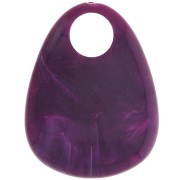 38x29mm Acrylic Drop Pendant - Marbled Plum x1