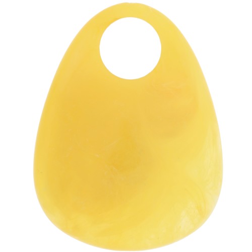 38x29mm Acrylic Drop Pendant - Marbled Yellow x1