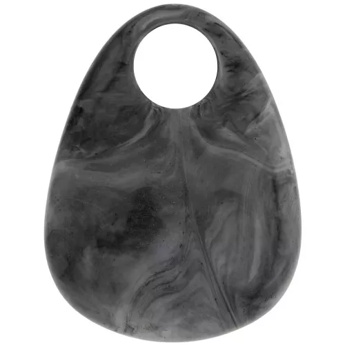 38x29mm Acrylic Drop Pendant - Marbled Dark Grey x1