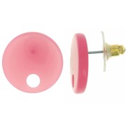 18 mm round acrylic earstuds - Grapefruit x2|raw }}