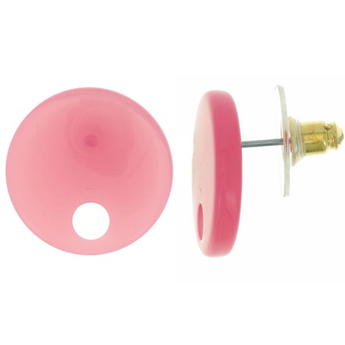 18 mm round acrylic earstuds - Grapefruit x2