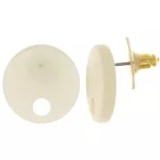18 mm round acrylic earstuds - Ecru x2