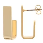 19x5mm Rectangle Ear Studs - Gold Tone x2