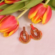 19x5mm Rectangle Ear Studs - Gold Tone x2