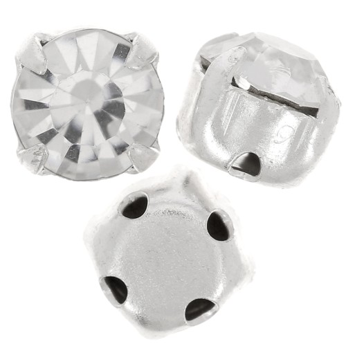 Chatons montés 4mm Crystal  x10