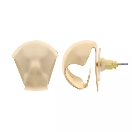 15x14mm Curved Ear Studs for pendants - Gold Tone x2