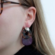 15x14mm Curved Ear Studs for pendants - Gold Tone x2