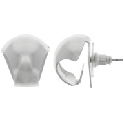 17x16mm Curved Ear Studs for pendants - Rhodium x2|raw }}