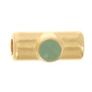 10x4mm Tube bead with epoxy resin - Fine Gold plated - Mint x1