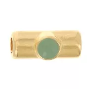 10x4mm Tube bead with epoxy resin - Fine Gold plated - Mint x1