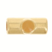 10x4mm Tube bead with epoxy resin - Fine Gold plated - Ochre x1|raw }}