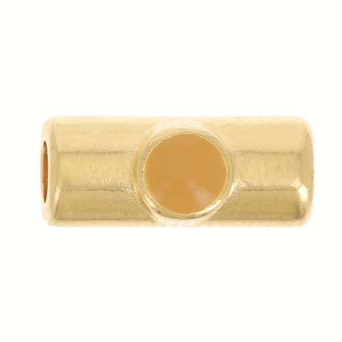 10x4mm Tube bead with epoxy resin - Fine Gold plated - Ochre x1