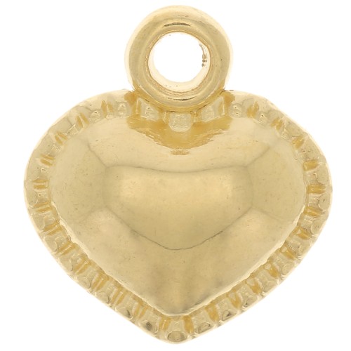 13x12mm Curved Heart Charm - Fine Gold Plated x1