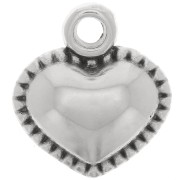 13x12mm Curved Heart Charm - Antique Silver Plated x1|raw }}