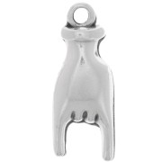 21x8mm Hand pendant - Rock and Roll sign - Antique silver plating x1