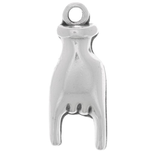 21x8mm Hand pendant - Rock and Roll sign - Antique silver plating x1