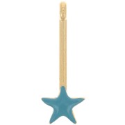 28x10mm Pendant bar with star and epoxy resin - Gold plated - Turquoise x1