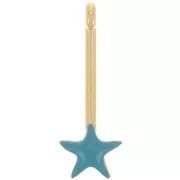28x10mm Pendant bar with star and epoxy resin - Gold plated - Turquoise x1