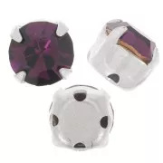 Chatons montés 4mm Amethyst x10