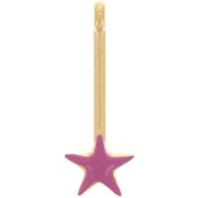 28x10mm bar Pendant with star & epoxy resin - Gold plated - Fuchsia x1|raw }}