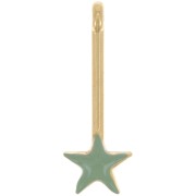 28x10mm bar Pendant with star & epoxy resin - Gold plated - Mint x1|raw }}