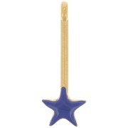 28x10mm bar Pendant with star & epoxy resin - Gold plated - Dark blue x1|raw }}
