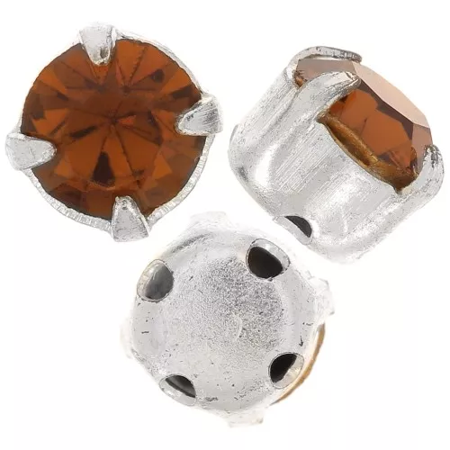 Chatons montés 4mm Smoked Topaz x10