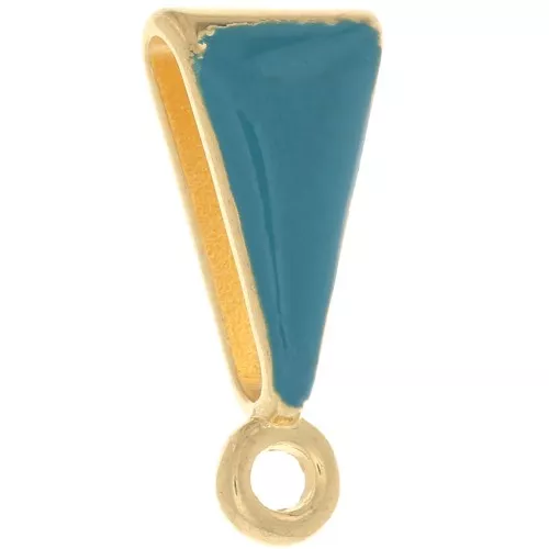 15x7mm bail Pendant with Epoxy Resin - Fine Gold Plated - Turquoise x1