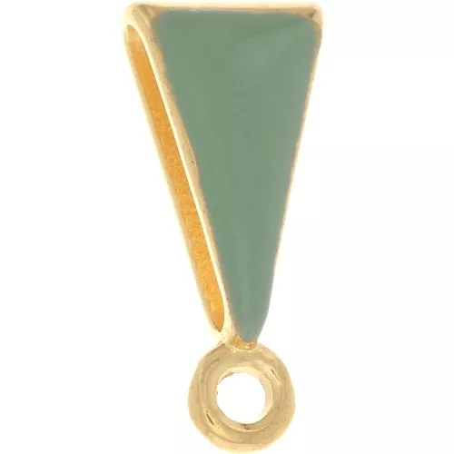 15x7mm bail Pendant with Epoxy Resin - Fine Gold Plated - Mint x1