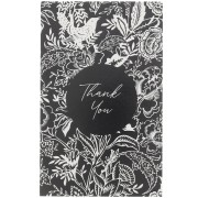 Jewellery cards - Thank you cards - Floral - Thank You - Black - White x10