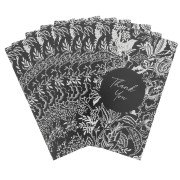 Jewellery cards - Thank you cards - Floral - Thank You - Black - White x10