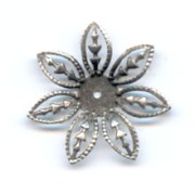 Engraved flowers 17mm Old silver-colored x5|raw }}