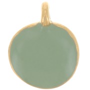 12mm Round irregular charm in epoxy resin - Fine Gold plated - Mint x1
