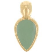 18x8mm petal charm in epoxy resin - Fine Gold plated - Mint x1|raw }}