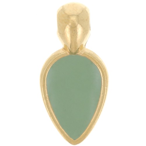 18x8mm petal charm in epoxy resin - Fine Gold plated - Mint x1