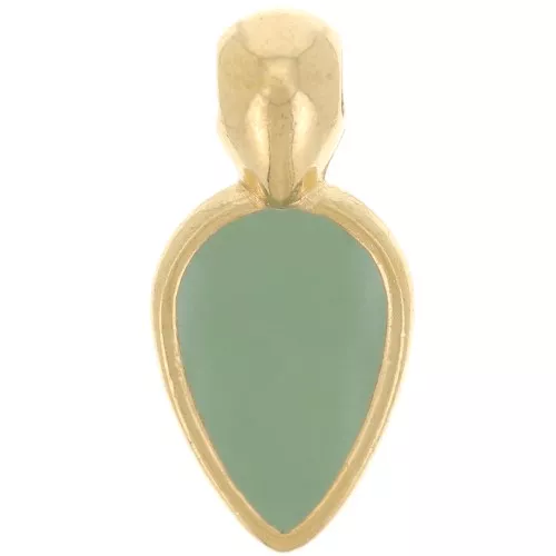 18x8mm petal charm in epoxy resin - Fine Gold plated - Mint x1