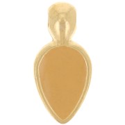 18x8mm petal charm in epoxy resin - Fine Gold plated - Ochre x1