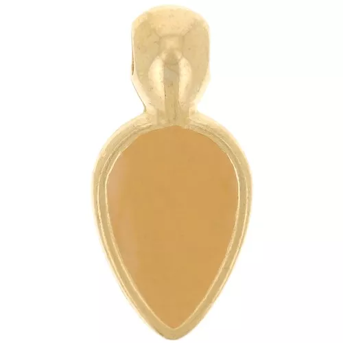 18x8mm petal charm in epoxy resin - Fine Gold plated - Ochre x1