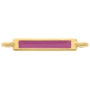27x4mm Rectangular Spacer with Epoxy Resin - Fine Gold Plated - Fuchsia x1|raw }}