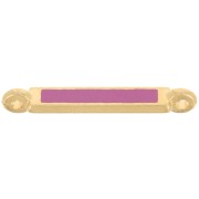 27x4mm Rectangular Spacer with Epoxy Resin - Fine Gold Plated - Fuchsia x1