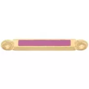 27x4mm Rectangular Spacer with Epoxy Resin - Fine Gold Plated - Fuchsia x1