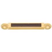 27x4mm Rectangular Spacer with Epoxy Resin - Fine Gold Plated - Dark Brown x1