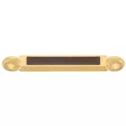 27x4mm Rectangular Spacer with Epoxy Resin - Fine Gold Plated - Dark Brown x1