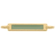 27x4mm Rectangular Spacer with Epoxy Resin - Fine Gold Plated - Mint x1|raw }}
