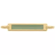 27x4mm Rectangular Spacer with Epoxy Resin - Fine Gold Plated - Mint x1