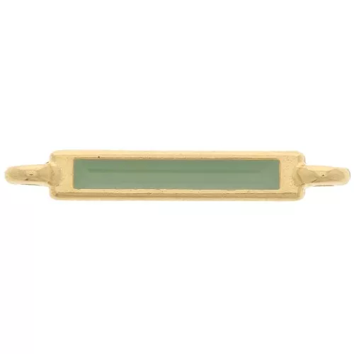 27x4mm Rectangular Spacer with Epoxy Resin - Fine Gold Plated - Mint x1