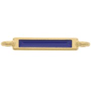 27x4mm Rectangular Spacer with Epoxy Resin - Fine Gold Plated - Dark Blue x1|raw }}