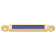 27x4mm Rectangular Spacer with Epoxy Resin - Fine Gold Plated - Dark Blue x1