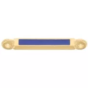 27x4mm Rectangular Spacer with Epoxy Resin - Fine Gold Plated - Dark Blue x1