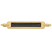 27x4mm Rectangular Spacer with Epoxy Resin - Fine Gold Plated - Black x1|raw }}